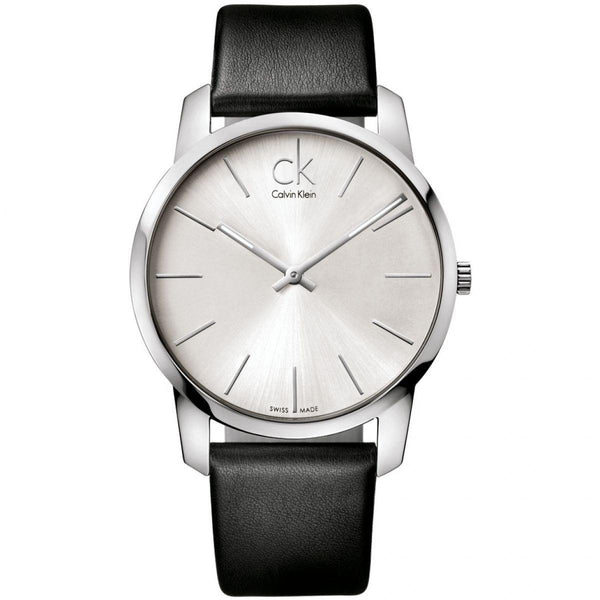 NEW Calvin Klein City Leather Unisex Watches - Silver K2G231C6