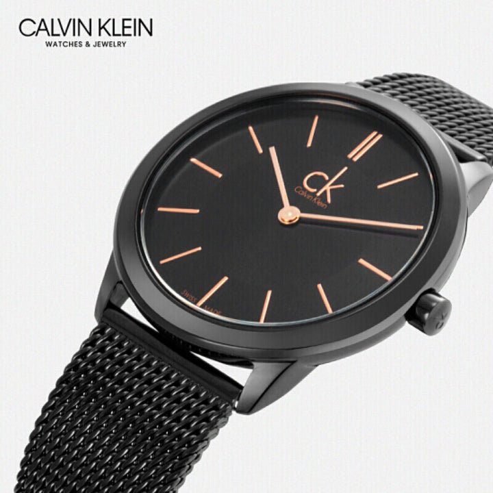 NEW Calvin Klein Minimal PVD Unisex Watches - Black K3M22421